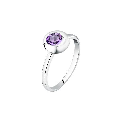 Morellato anello donna in argento 925‰ riciclato con pietra viola, collezione tesori eterni