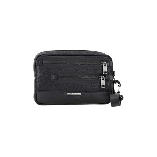Armani Exchange giacca da uomo sustainable double front zip beauty case, nero, taglia unica, beauty case