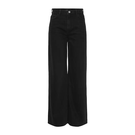 Pieces jeans larghi da donna, denim nero, 27w x 30l