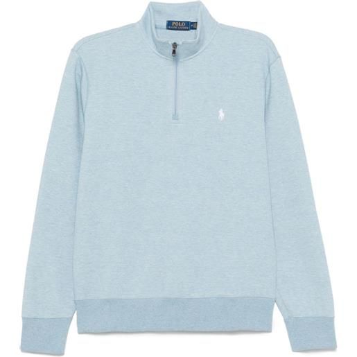 Polo Ralph Lauren felpa con ricamo polo pony - blu