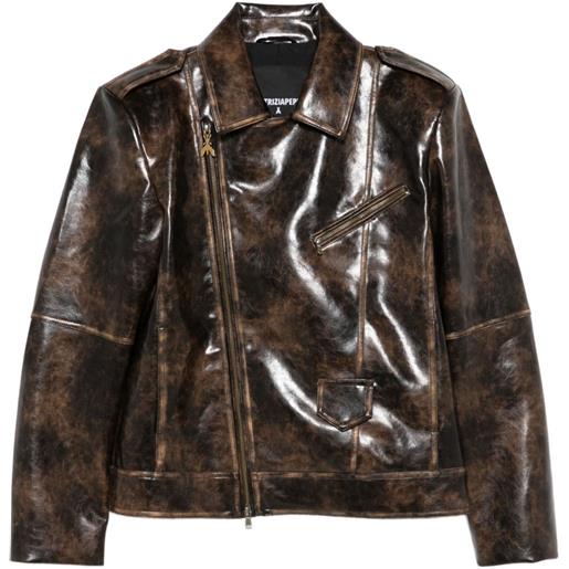 Patrizia Pepe giacca biker a maniche lunghe - marrone