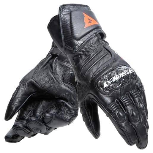 DAINESE - carbon 4 long gloves, guanto moto lungo in pelle, con protezioni delle nocche in carbonio, uomo, nero/nero/nero, xs
