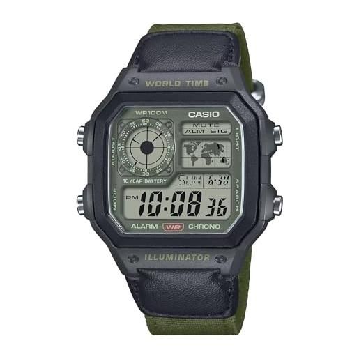Casio MW-240B-5BVCF - Orologio Uomo Analogico Al Quarzo Con Cinturino In Tessuto E Chiusura Velcro
