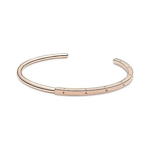 PANDORA signature bracciale aperto i-d placcato in oro rosa 14k, 1