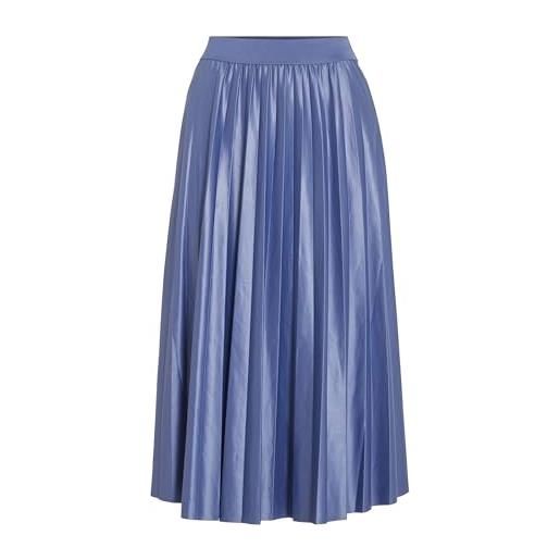Vila gonna midi da donna plissettata, azzurro, l