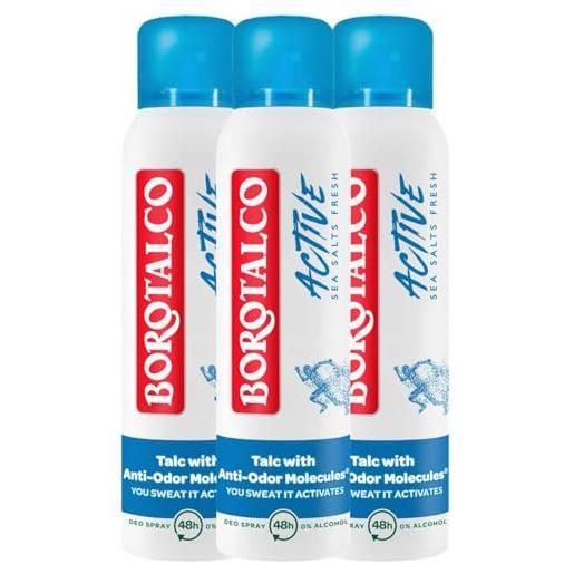 Borotalco active deodorante uomo anti-odore con talco al profumo di sali marini spray 48h 150 ml (3)