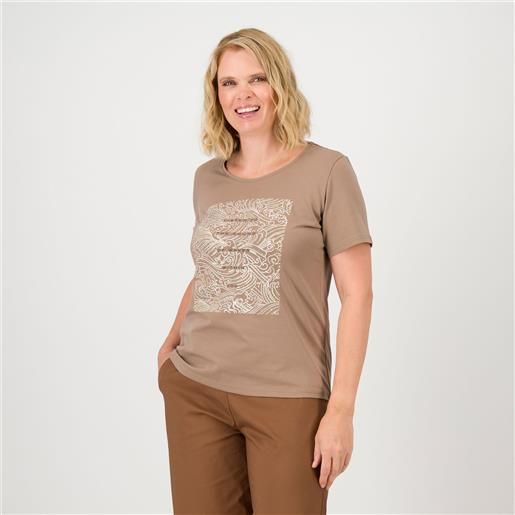 Bianca Della Torre t-shirt in cotone con scollo tondo ampio e stampa