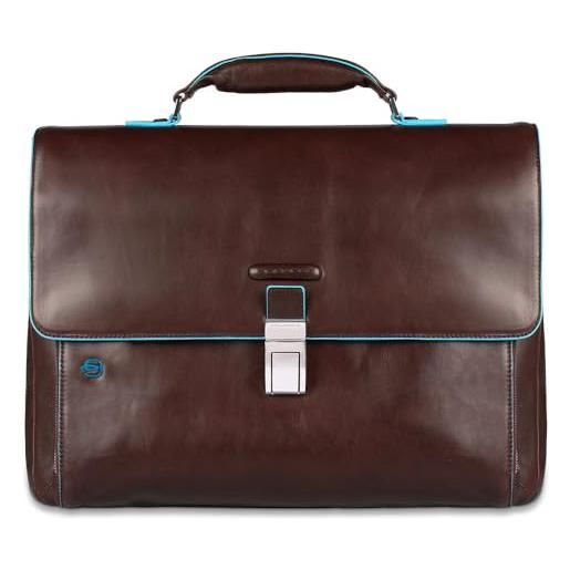 Piquadro cartella, collezione blue square, 41 cm, mogano