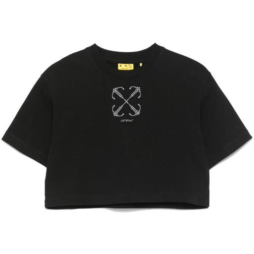Off-White Kids t-shirt arrows con borchie - nero