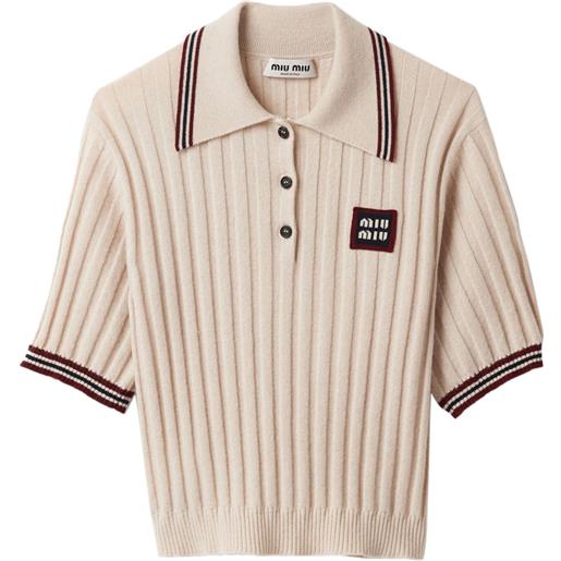 Miu Miu polo a coste - toni neutri