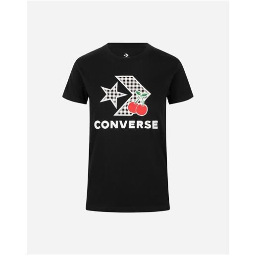 Converse patch cherry star chevron w - t-shirt - donna - nero