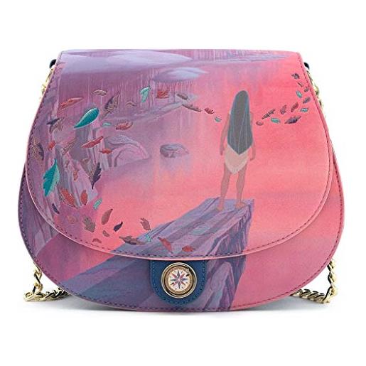 Loungefly disney pocahontas colors of the wind borsa a tracolla, rosa, small