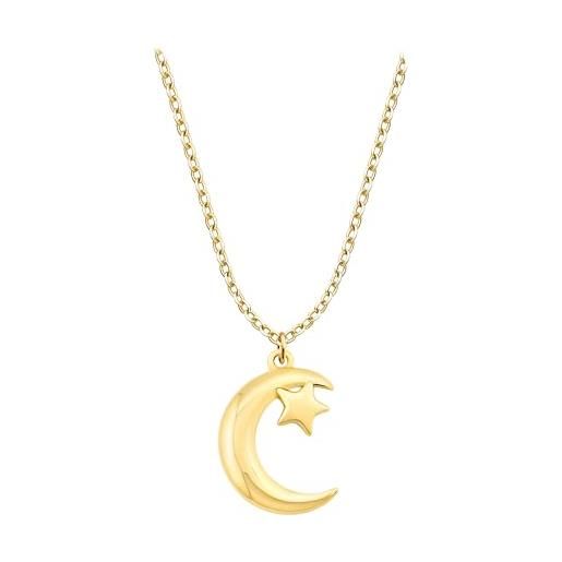 Pendente A Mezzaluna In Oro 14K Con Zirconi – GIOIELLO ITALIANO - Foto 2