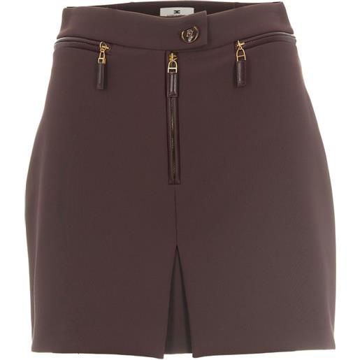 Elisabetta Franchi minigonna con zip - marrone