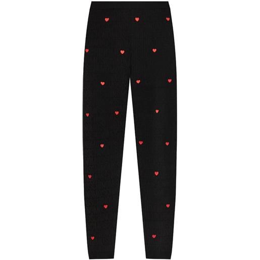 Moschino leggings con logo jacquard - nero