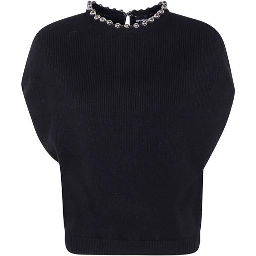 Emporio Armani maglione a coste - nero