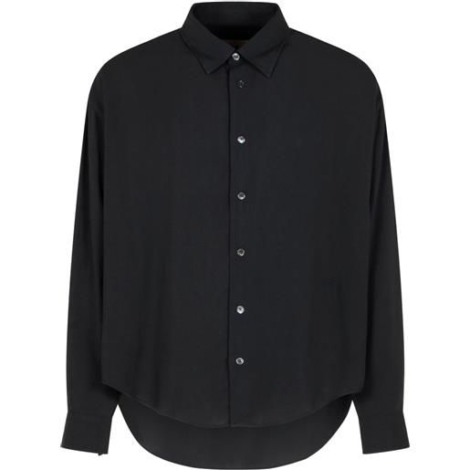AMI Paris polo con logo ricamato - nero