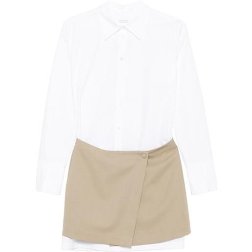 Patrizia Pepe chemisier con gonna a contrasto - bianco