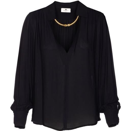 Elisabetta Franchi blusa con scollo a v - nero