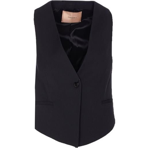 TWINSET gilet con scollo a v - nero