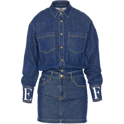 Elisabetta Franchi abito corto denim - blu