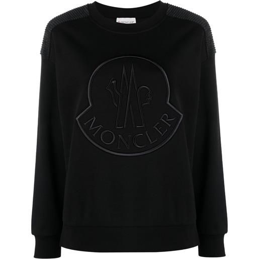 Moncler felpa con ricamo - nero