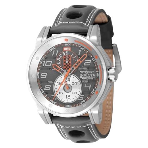 INVICTA Racing Orologio Uomo 46mm – Acciaio Inox, Quadrante Grigio, Movimento Quarzo - copertina