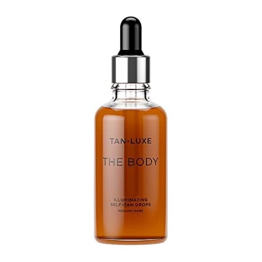 TAN-LUXE tan luxe the body gocce autoabbronzanti, scure (50 ml) aggiungi gocce abbronzanti alla cura della pelle per un'abbronzatura del corpo personalizzata, cruelty free e vegana