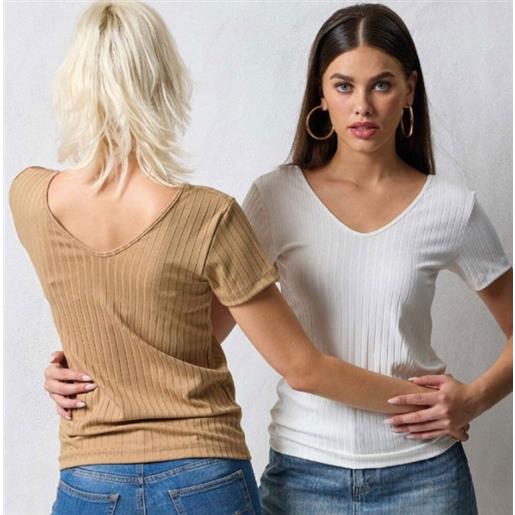 Jadea maglia donna a coste scollo "v" 4761 - colori assortiti