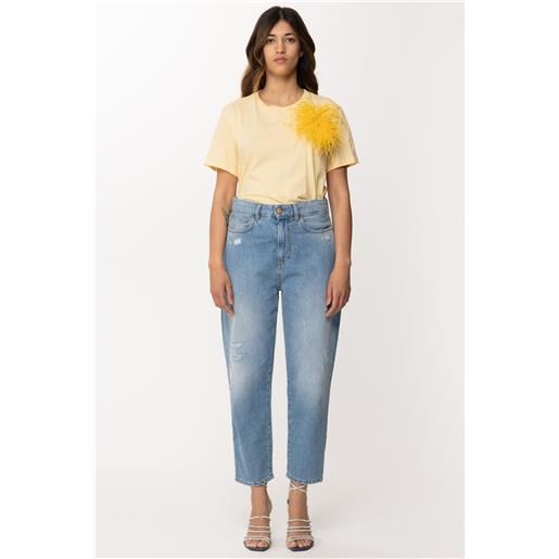 Patrizia Pepe t-shirt con inserto piumette donna 2m4282 j035