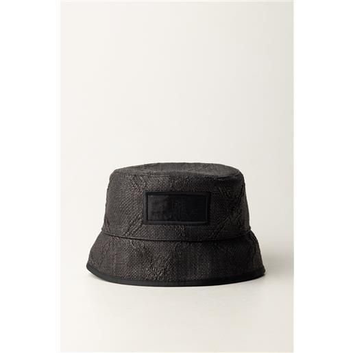 Elisabetta Franchi cappello bucket in rafia con losanga donna cl09f52e2