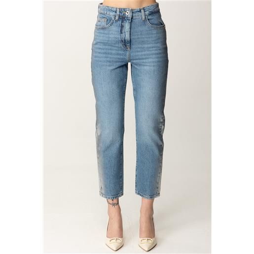 Patrizia Pepe jeans crop con effetto metallizzato laterale donna 8p0694 d095