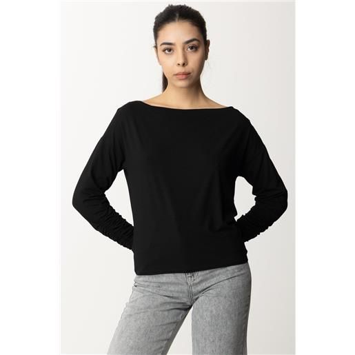 Patrizia Pepe maglia con scollo a barca e arricciature donna 8m1575 j013