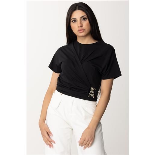 Patrizia Pepe t-shirt con logo fly in strass donna 2m4369 j206