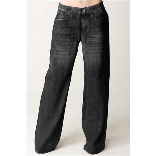 Pinko pantaloni ampi effetto jeans donna 103998 a23g izk