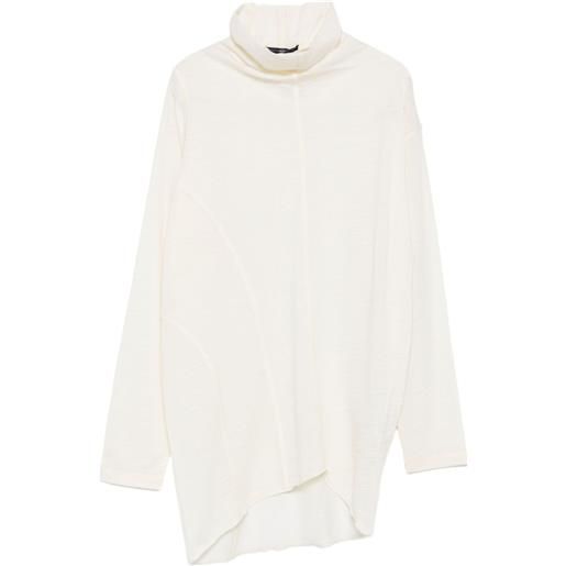 High top asimmetrico a collo alto - bianco