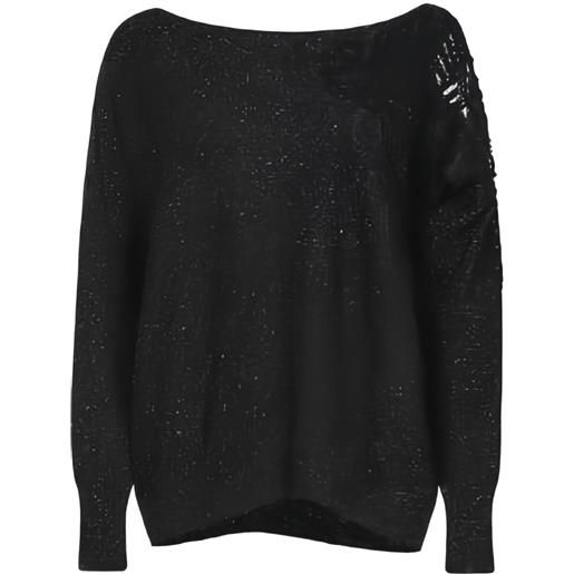 D.Exterior maglione con scollo a barca - nero