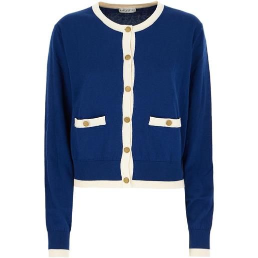 Ballantyne cardigan crop con bottoni - blu