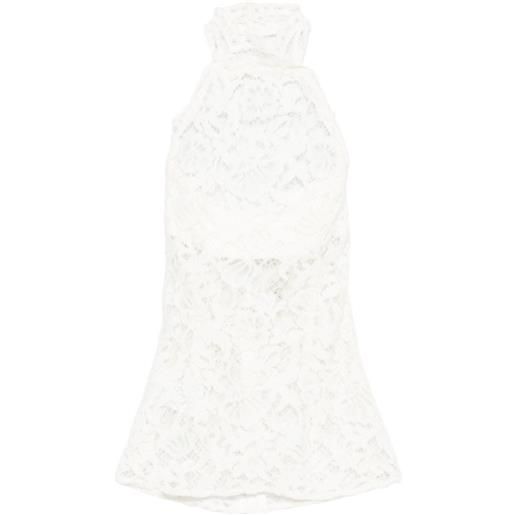 MANURÍ top cherie a collo alto - bianco