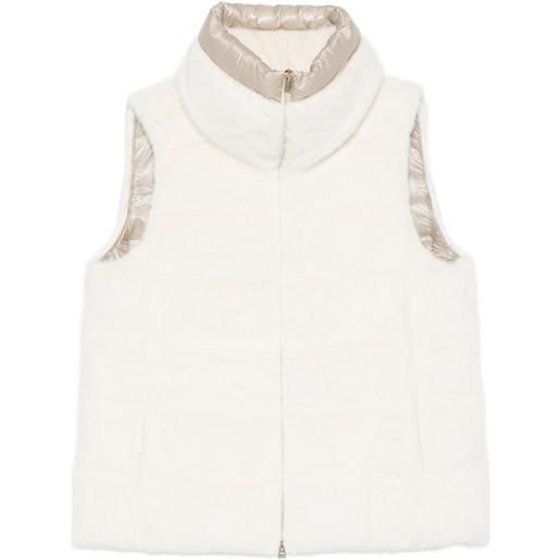 Herno gilet smanicato in pelliccia - bianco