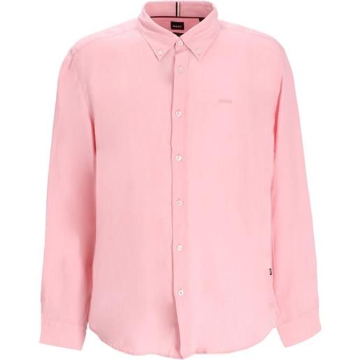 BOSS camicia con ricamo - rosa