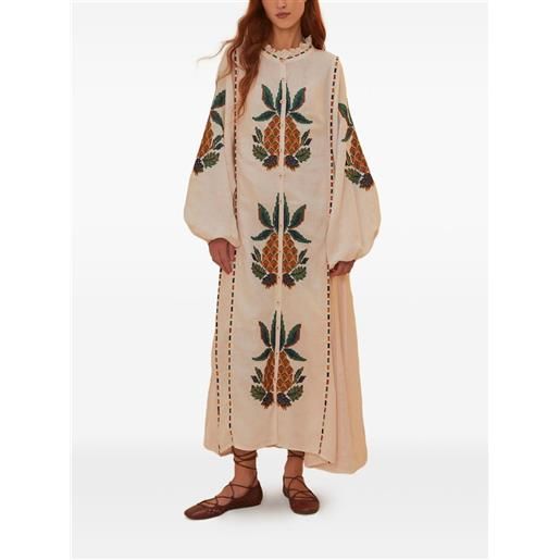 FARM Rio abito midi in lino - rosa