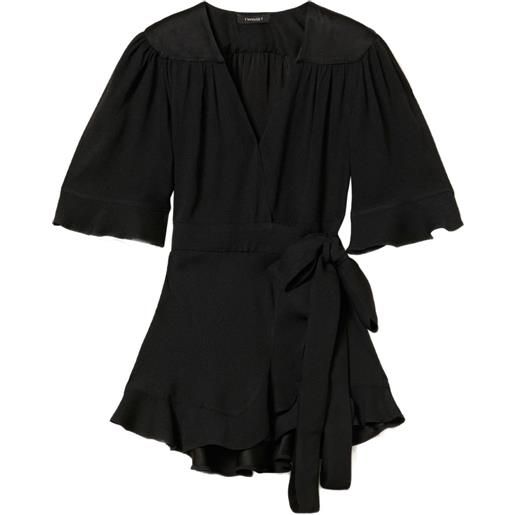 TWINSET top con ruches - nero