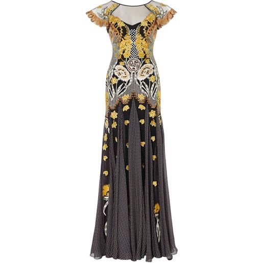Temperley London abito lungo a fiori - nero
