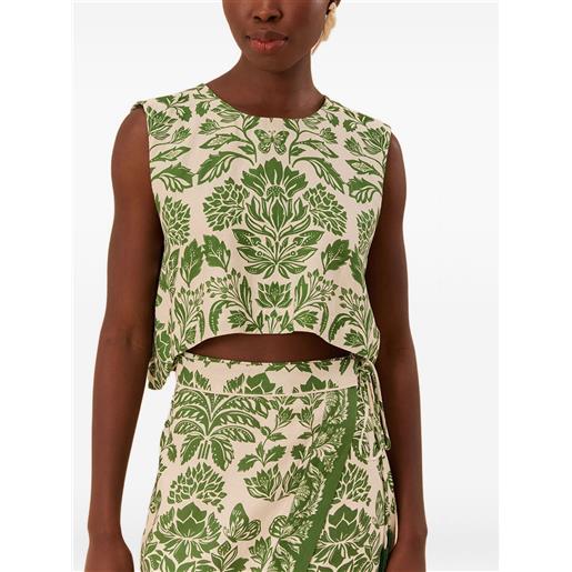 FARM Rio top con stampa delicate tapestry - toni neutri