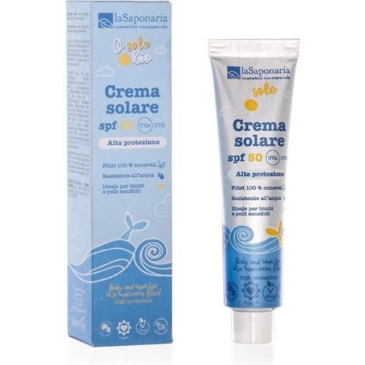 la saponaria - crema solare ecobio spf 50 bimbi e pelli sensibili