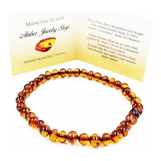 Bracciale In Ambra Baltica Grezza – Autentico Gioiello Del Mar Baltico, Pietra Portafortuna Naturale, 22 Cm - 2