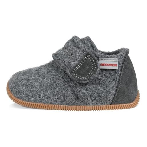 Giesswein oberstaufen, pantofole, unisex - bambini e ragazzi, grigio ardesia 017, 24 eu