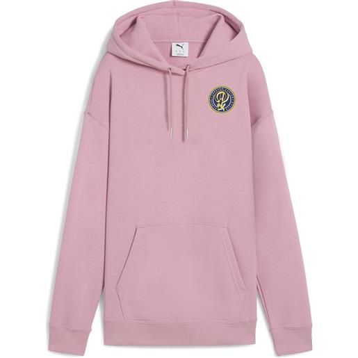 PUMA felpa con cappuccio con grafica wardrobe essentials sports legacy dal taglio morbido da donna, abbigliamento, rosa, s