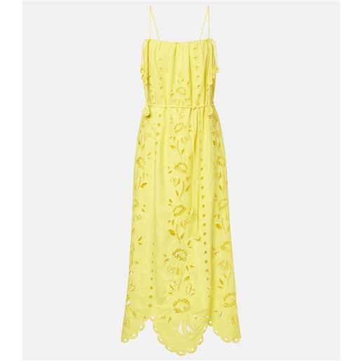 Farm Rio abito lungo richelieu in misto lino